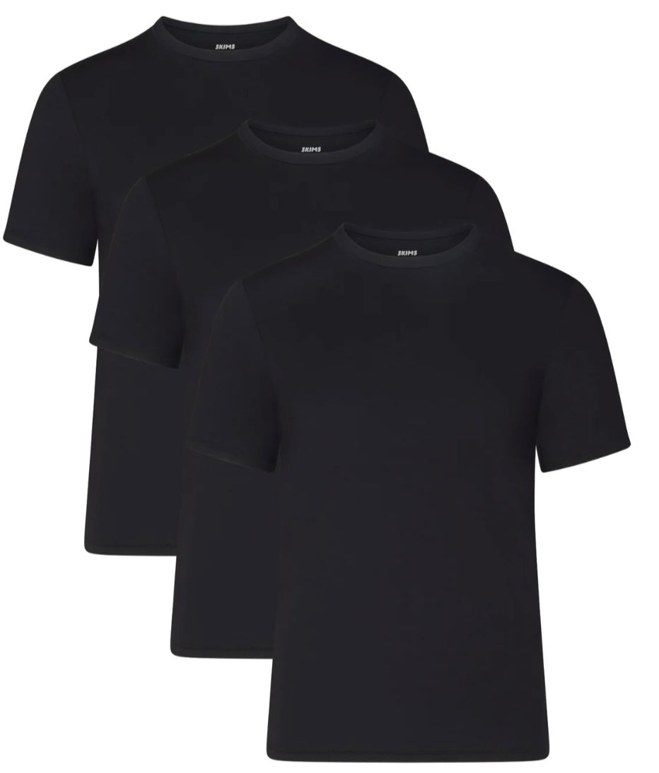 Jet Black Short Sleeve Crew Neck 3-Pack